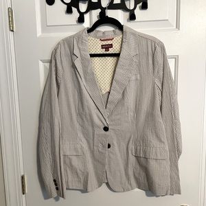 Merona Tan and White Seersucker Jacket Blazer - XXL